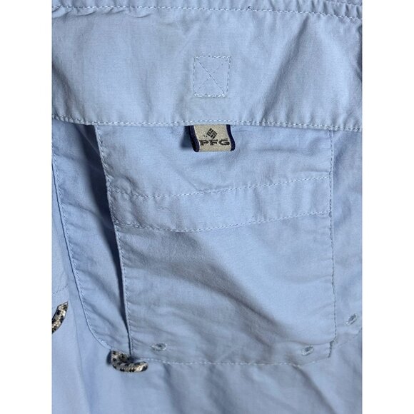 Columbia PFG Mens Size 2XL Light Blue Long Sleeve Button Down Omni Shade Fishing - Picture 4 of 10